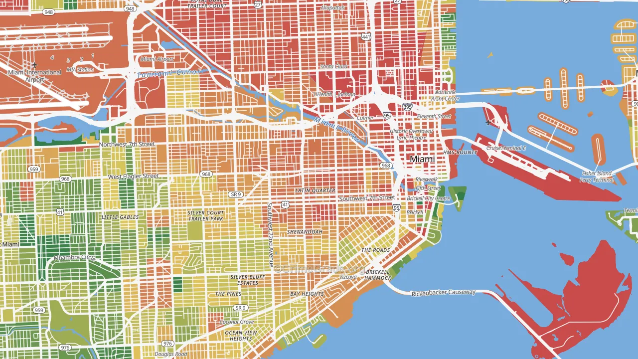 Little Havana, Miami, FL Map of Assault Rates