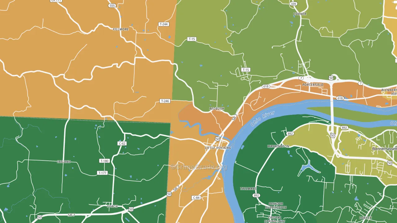 Little Hocking, OH Map of Assault Rates