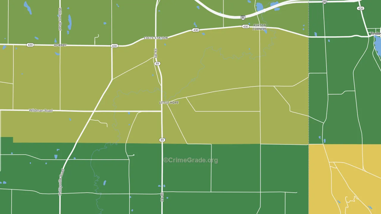 Little Hope, PA Map of Assault Rates