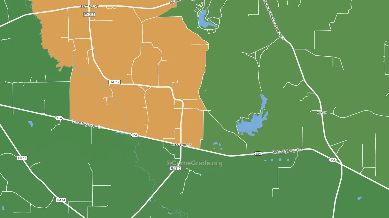 Little Hope, TX Map of Assault Rates