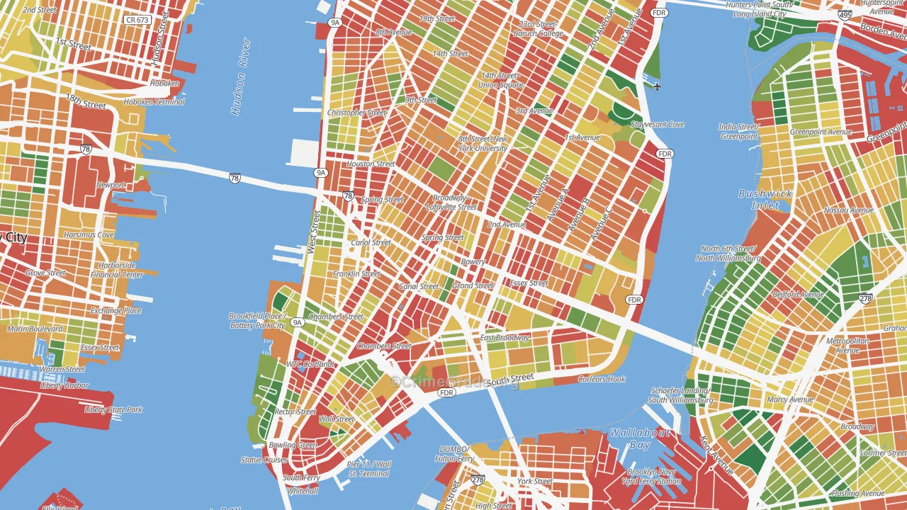 Little Italy, Manhattan, NY Map of Assault Rates