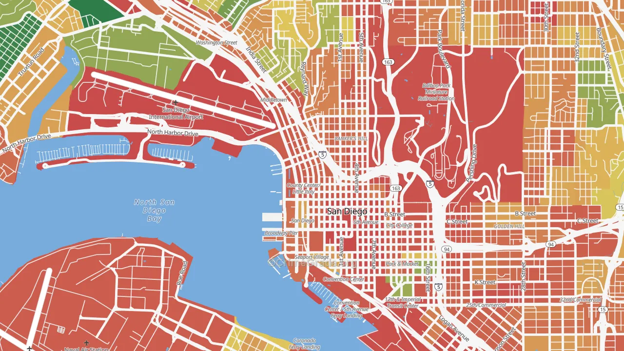 Little Italy, San Diego, CA Map of Assault Rates