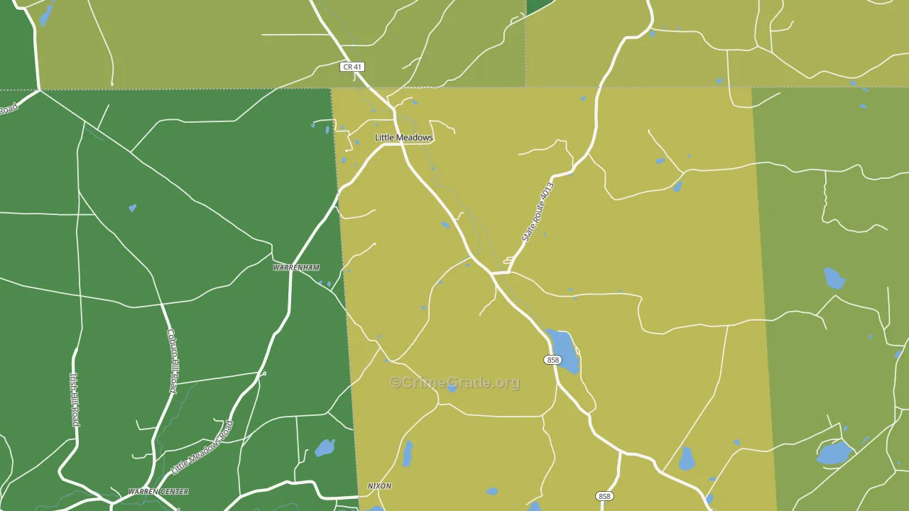 Little Meadows, PA Map of Assault Rates