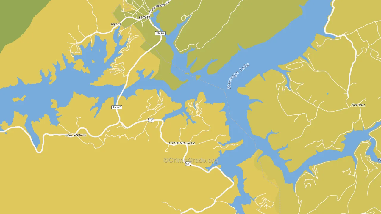 Little Milligan, TN Map of Assault Rates
