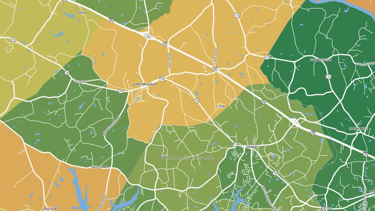 Little Mountain, SC Map of Assault Rates