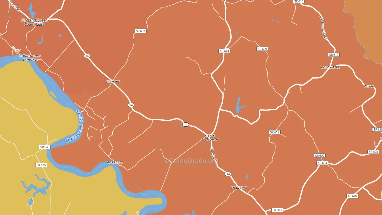 Little Plymouth, VA Map of Assault Rates