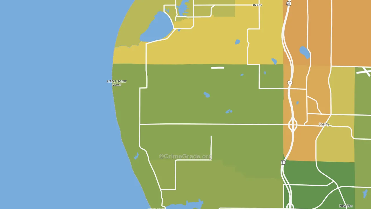 Little Point Sable, MI Map of Assault Rates