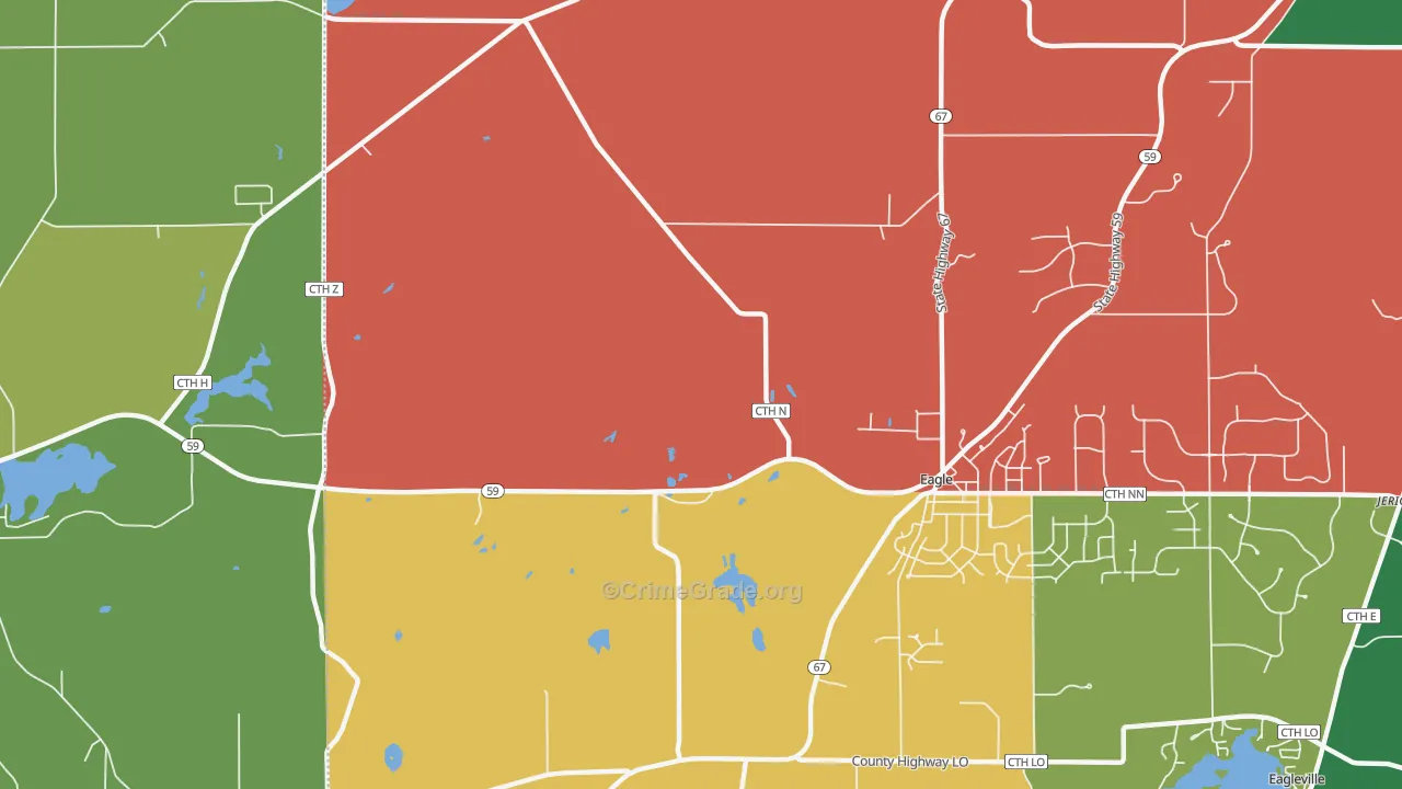 Little Prairie, WI Map of Assault Rates