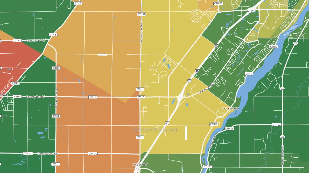 Little Rapids, WI Map of Assault Rates
