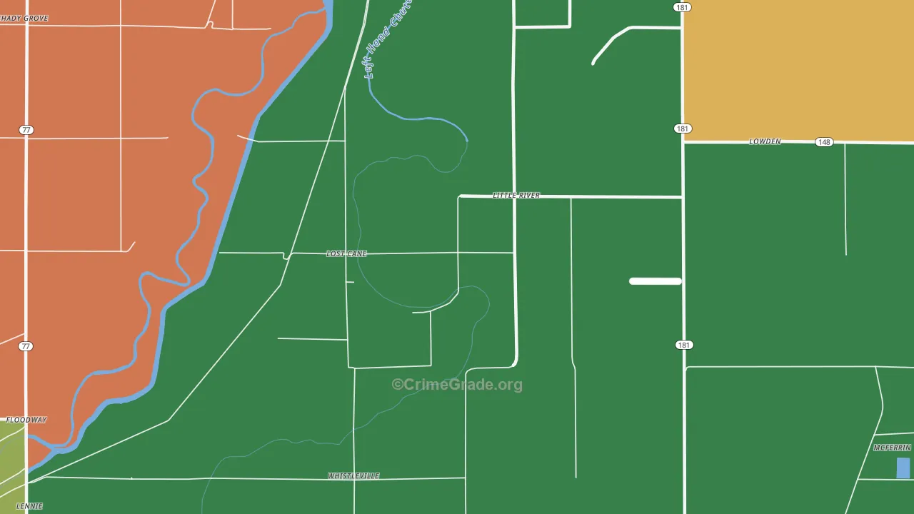 Little River, AR Map of Assault Rates