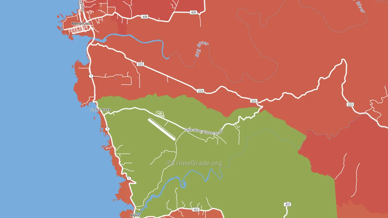 Little River, CA Map of Assault Rates