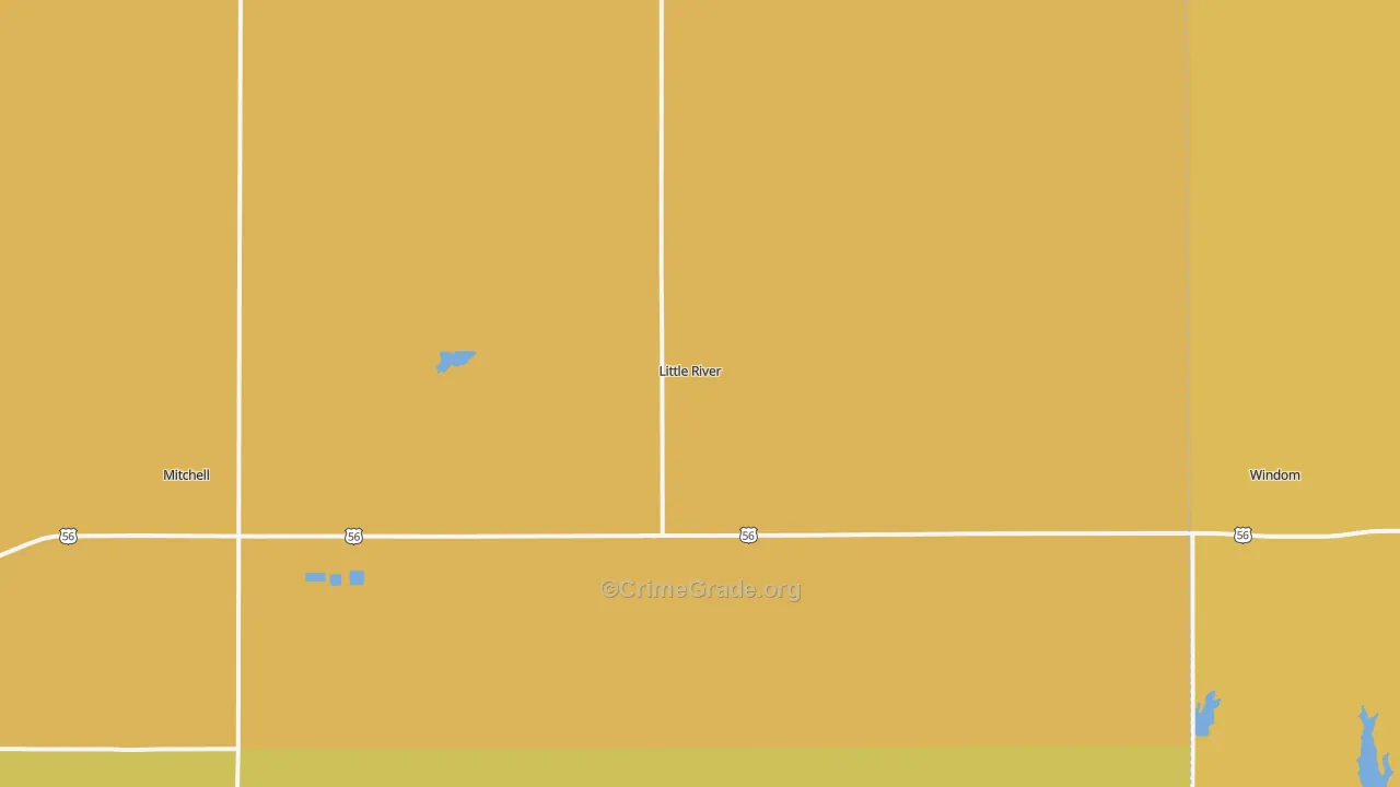 Little River, KS Map of Assault Rates
