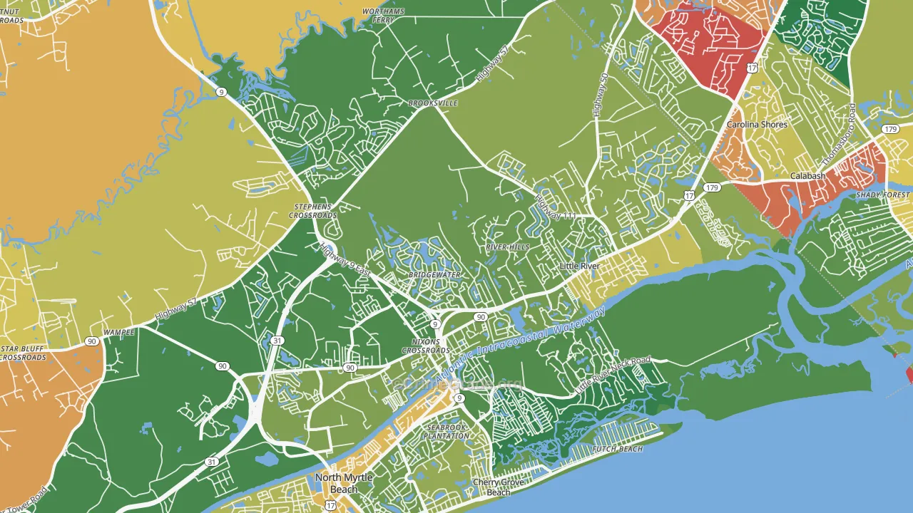 Little River, SC Map of Assault Rates