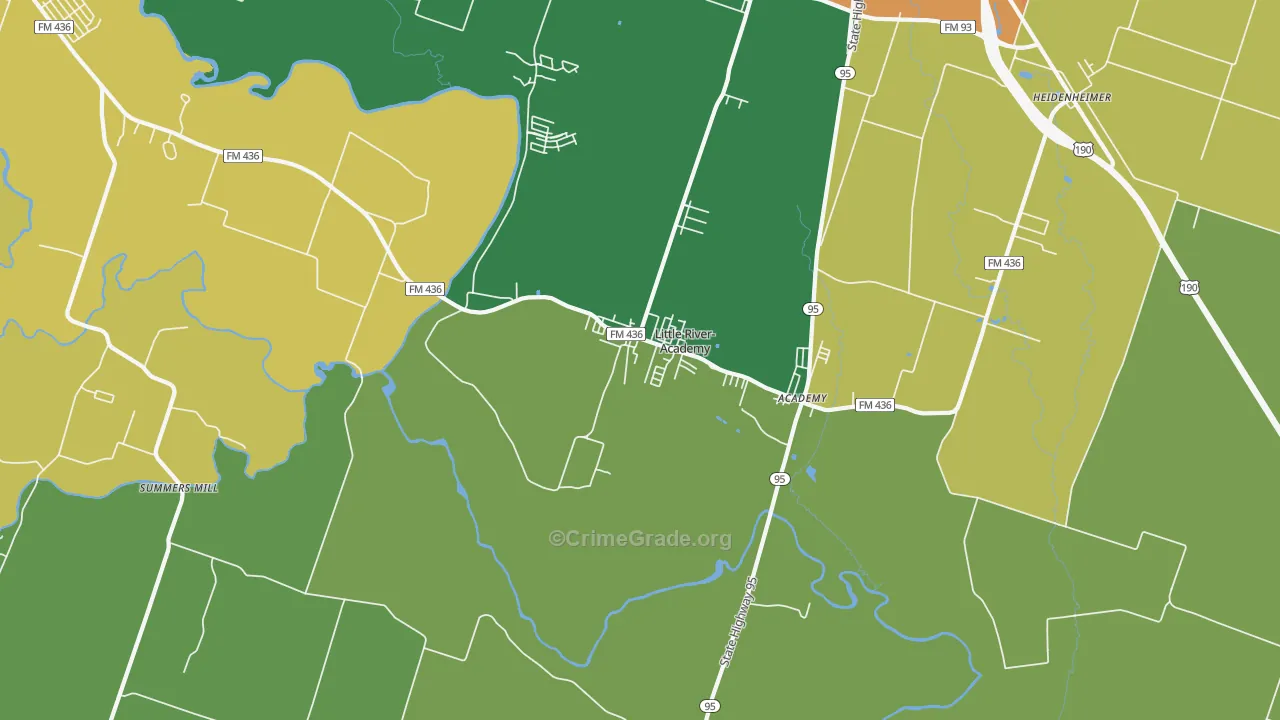 Little River, TX Map of Assault Rates