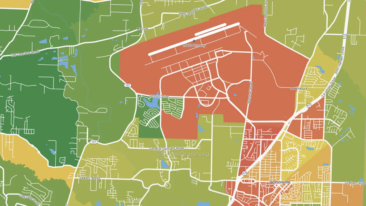 Little Rock Air Force Base, AR Map of Assault Rates