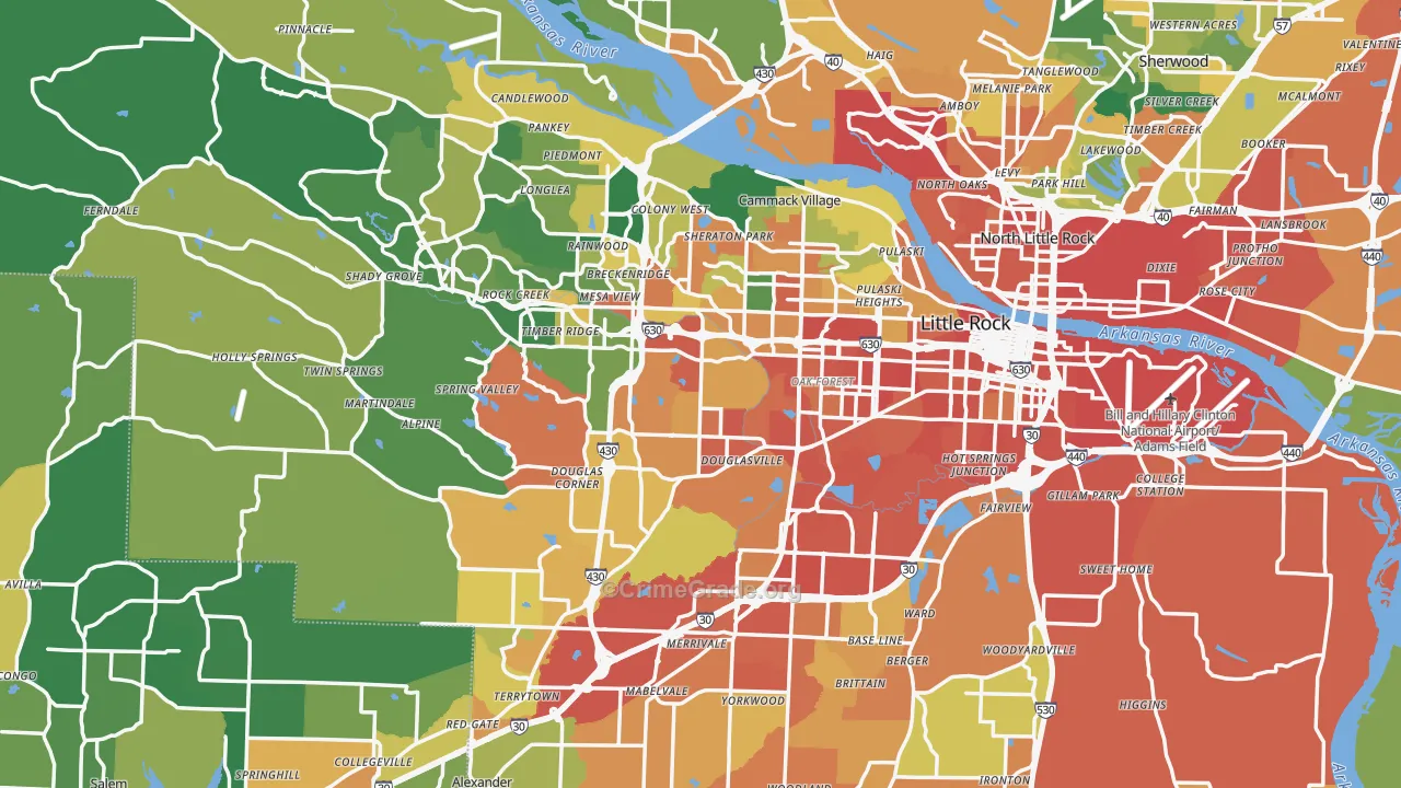 Little Rock, AR Map of Assault Rates