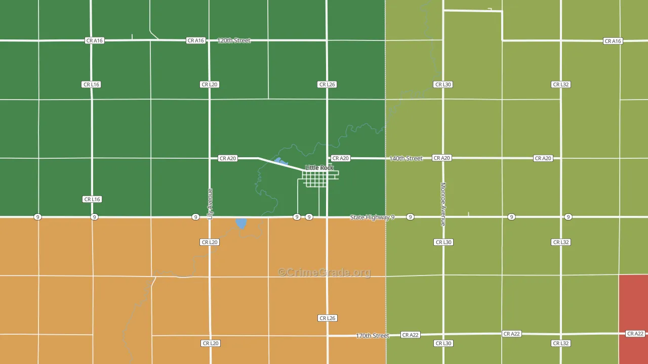 Little Rock, IA Map of Assault Rates