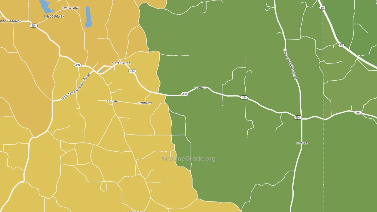 Little Rock, MS Map of Assault Rates