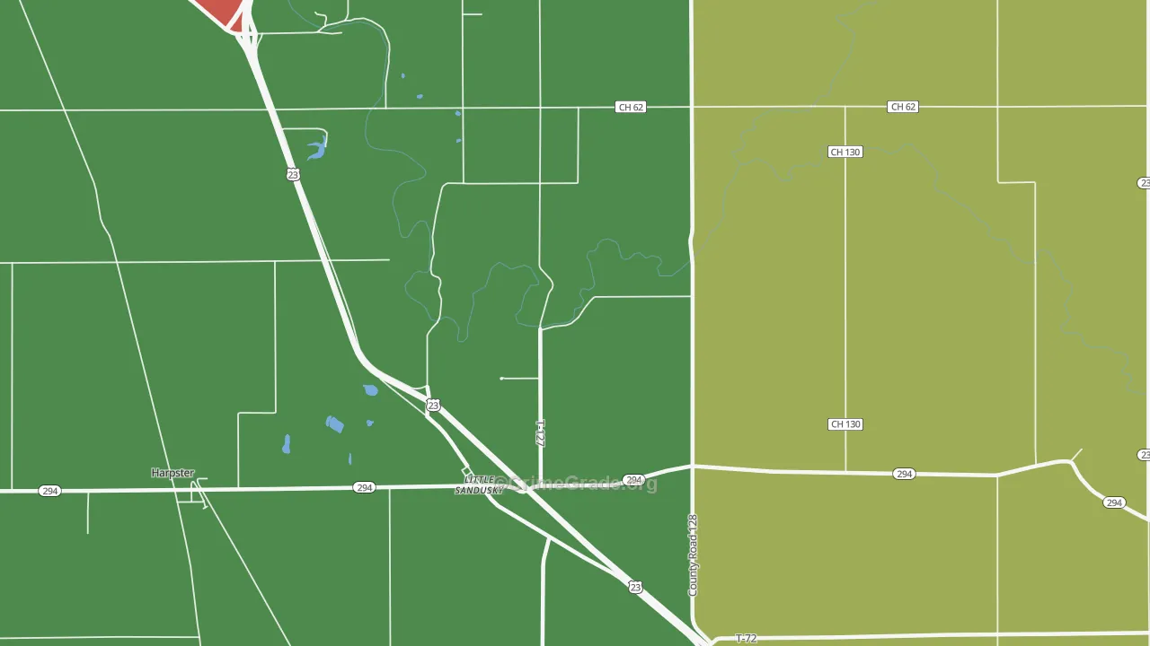 Little Sandusky, OH Map of Assault Rates
