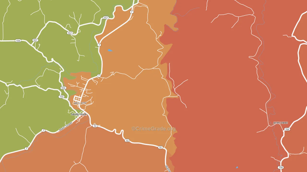 Little Sandy, KY Map of Assault Rates