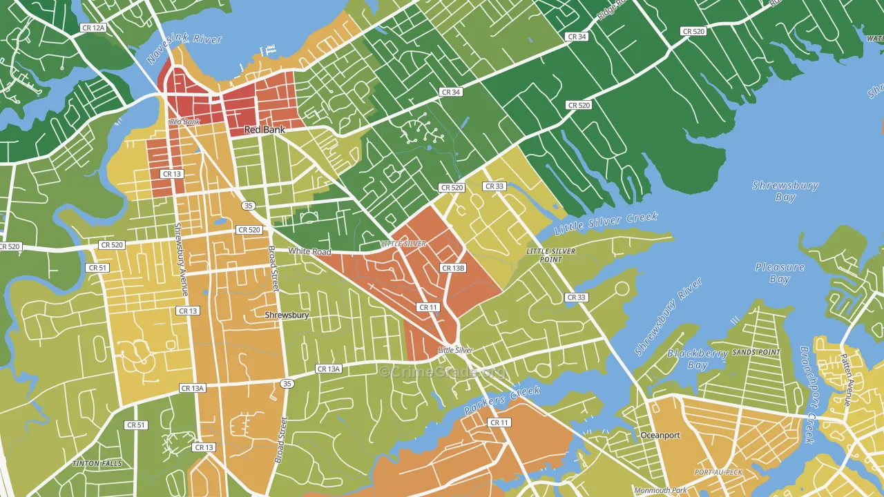 Little Silver, NJ Map of Assault Rates