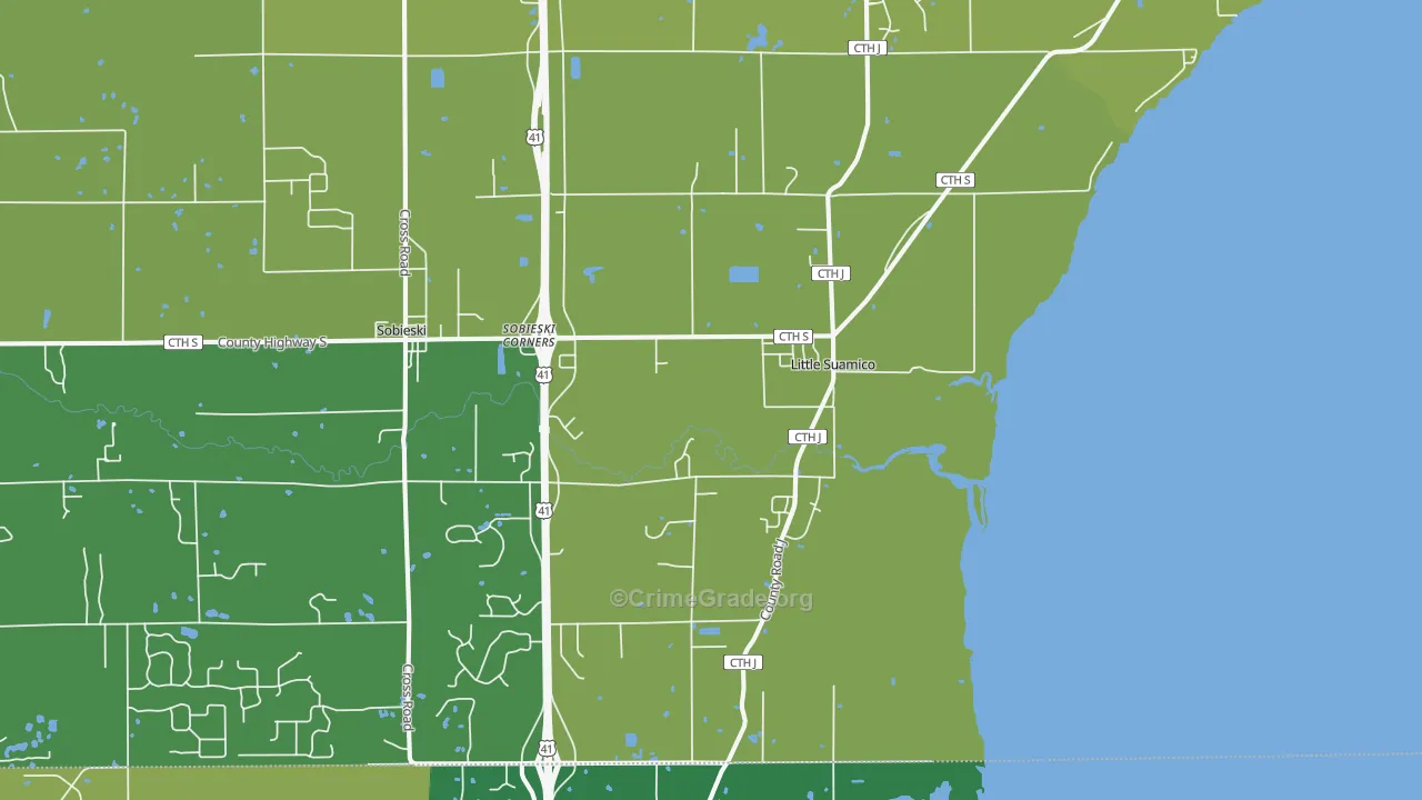 Little Suamico, WI Map of Assault Rates