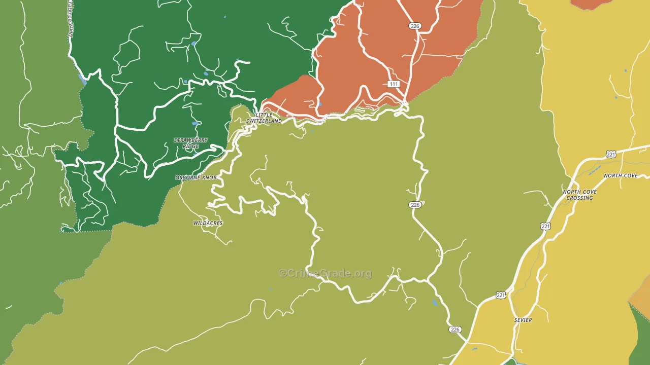 Little Switzerland, NC Map of Assault Rates
