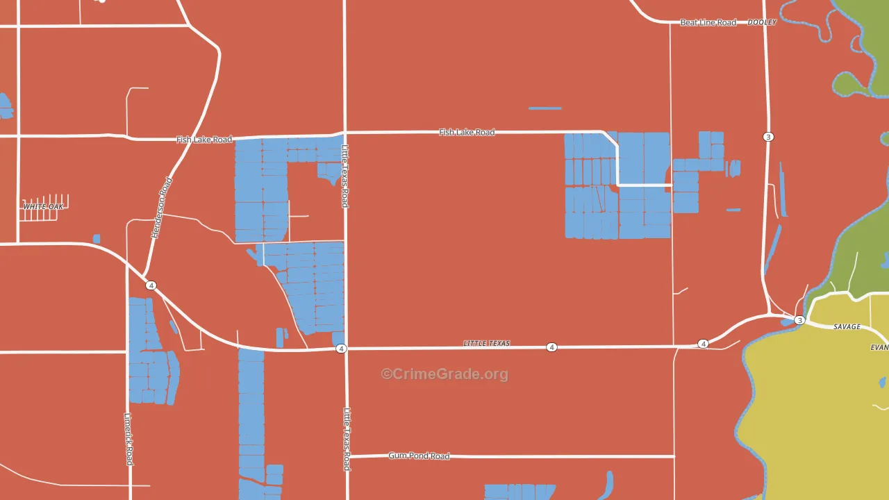 Little Texas, MS Map of Assault Rates