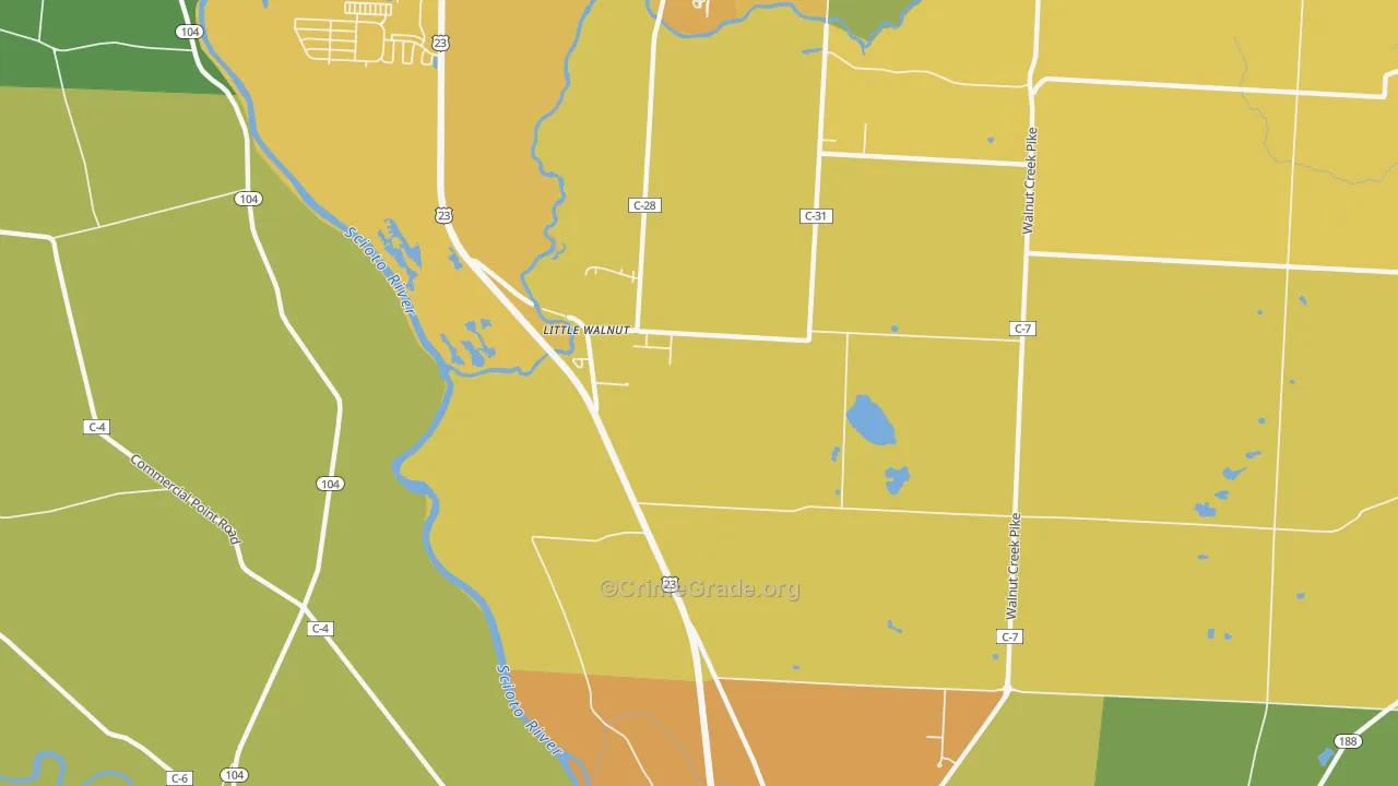 Little Walnut, OH Map of Assault Rates