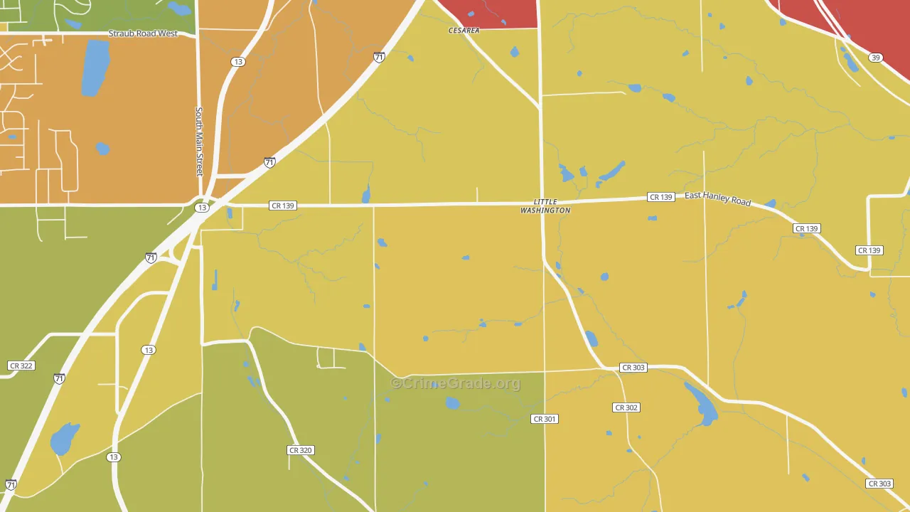 Little Washington, OH Map of Assault Rates