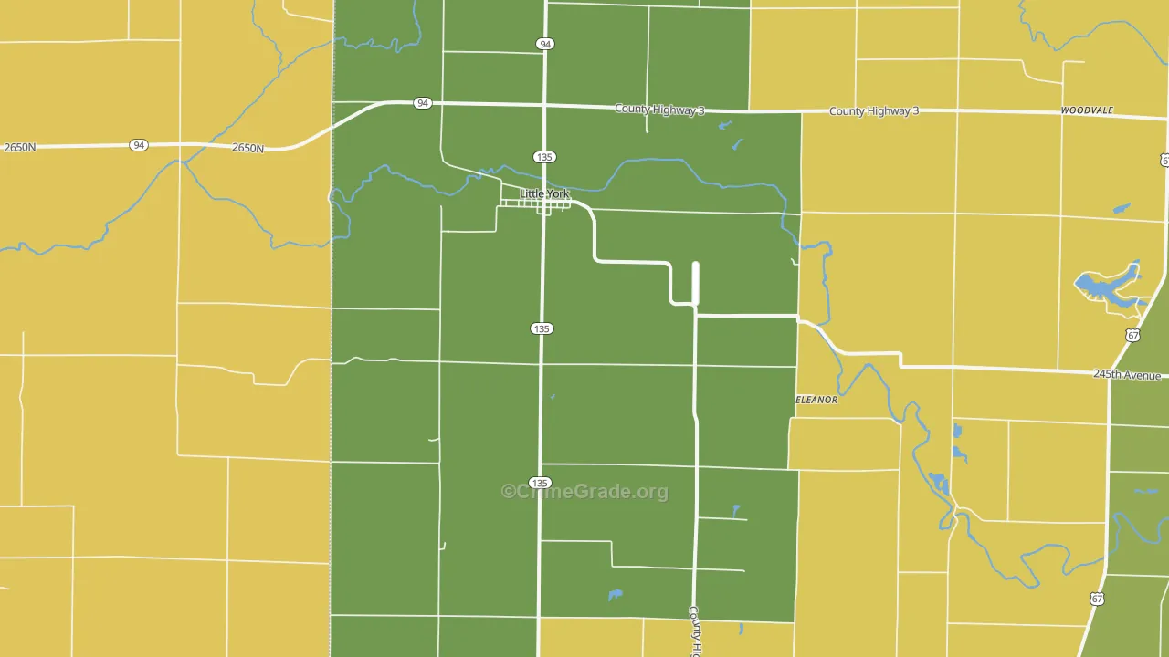 Little York, IL Map of Assault Rates