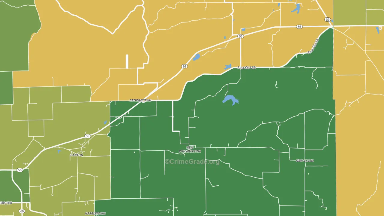 Little York, IN Map of Assault Rates