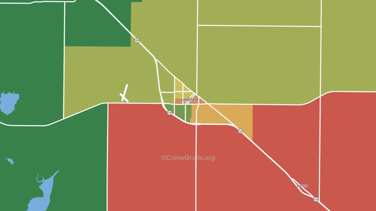 Littlefield, TX Map of Assault Rates