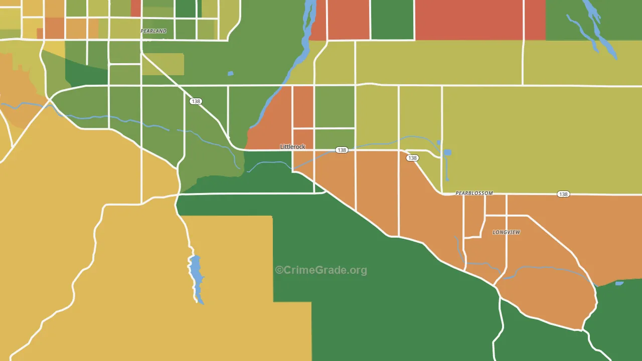 Littlerock, CA Map of Assault Rates