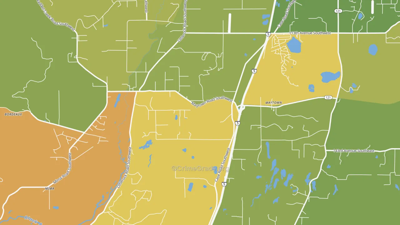 Littlerock, WA Map of Assault Rates