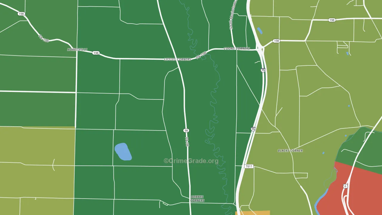 Littles Corners, PA Map of Assault Rates