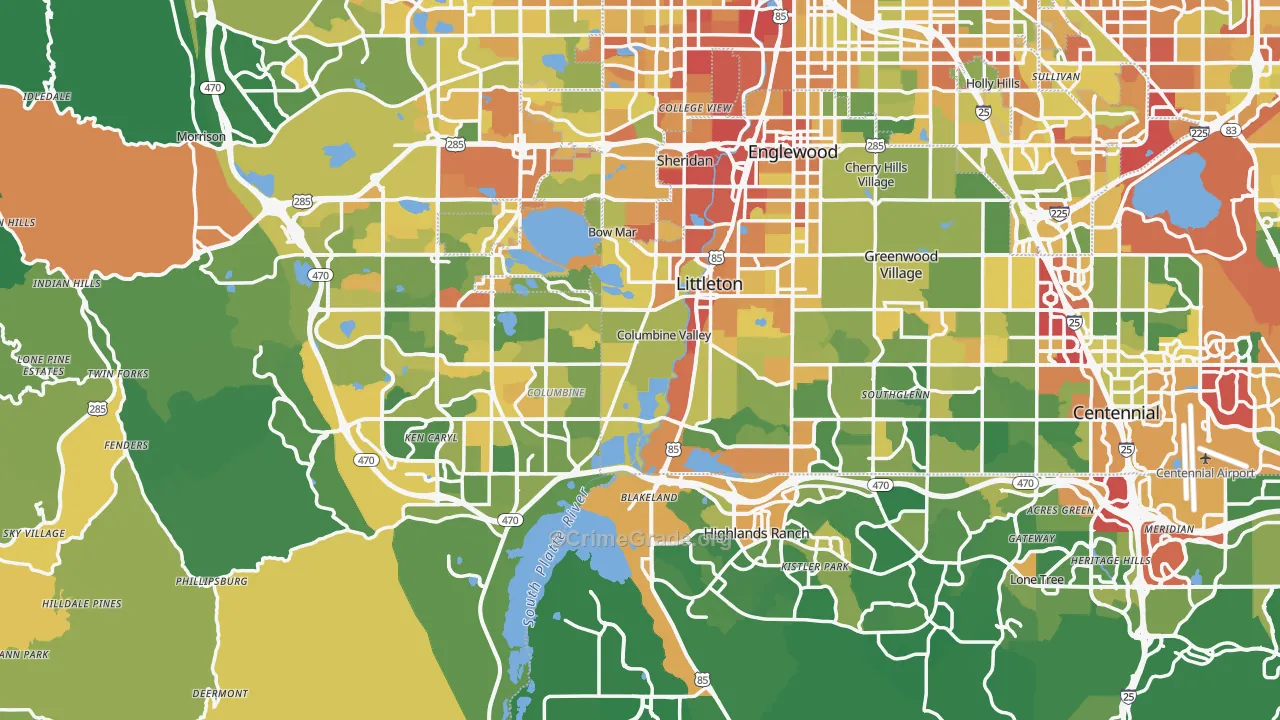 Littleton, CO Map of Assault Rates