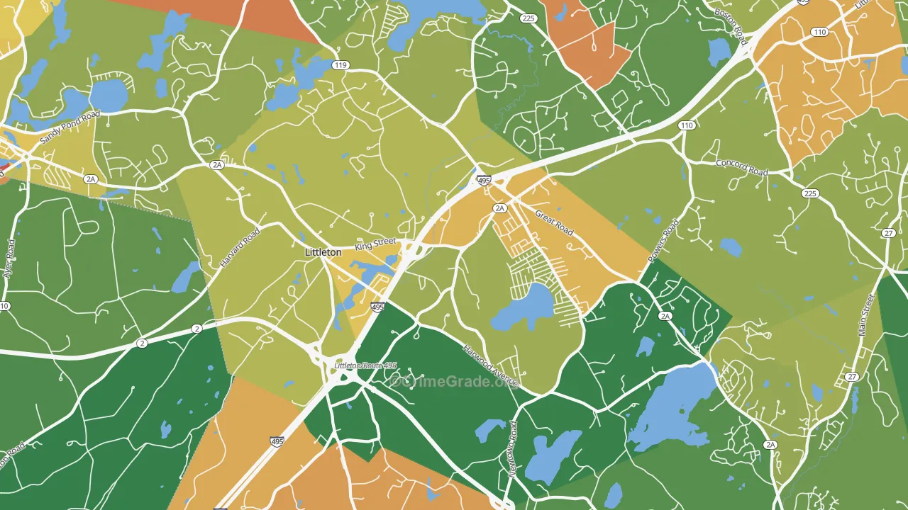 Littleton, MA Map of Assault Rates