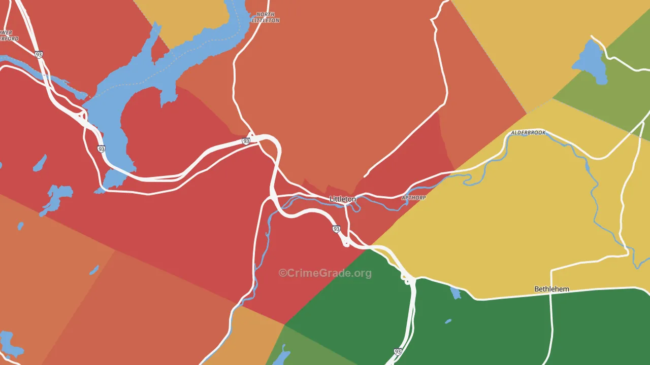 Littleton, NH Map of Assault Rates
