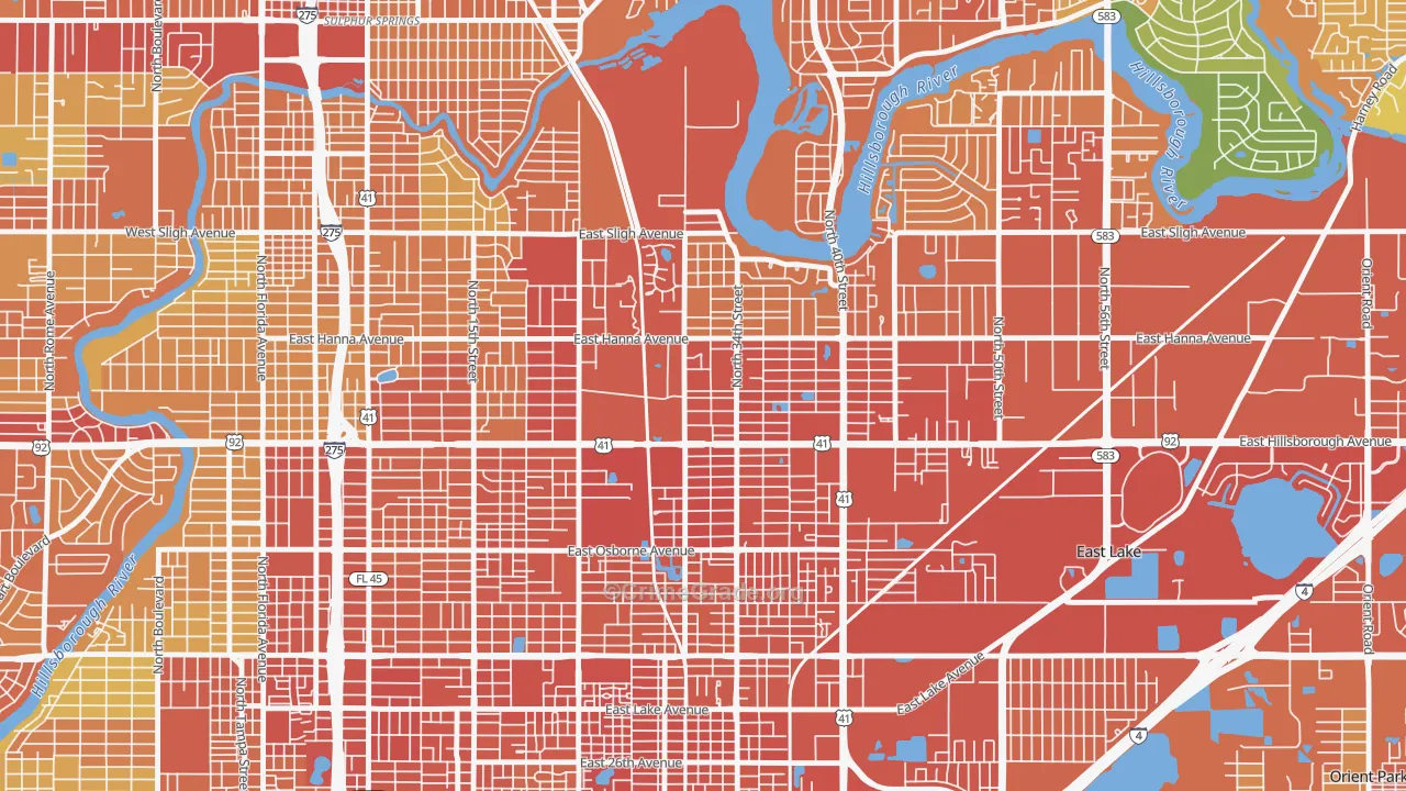 Live Oaks Square, Tampa, FL Map of Assault Rates