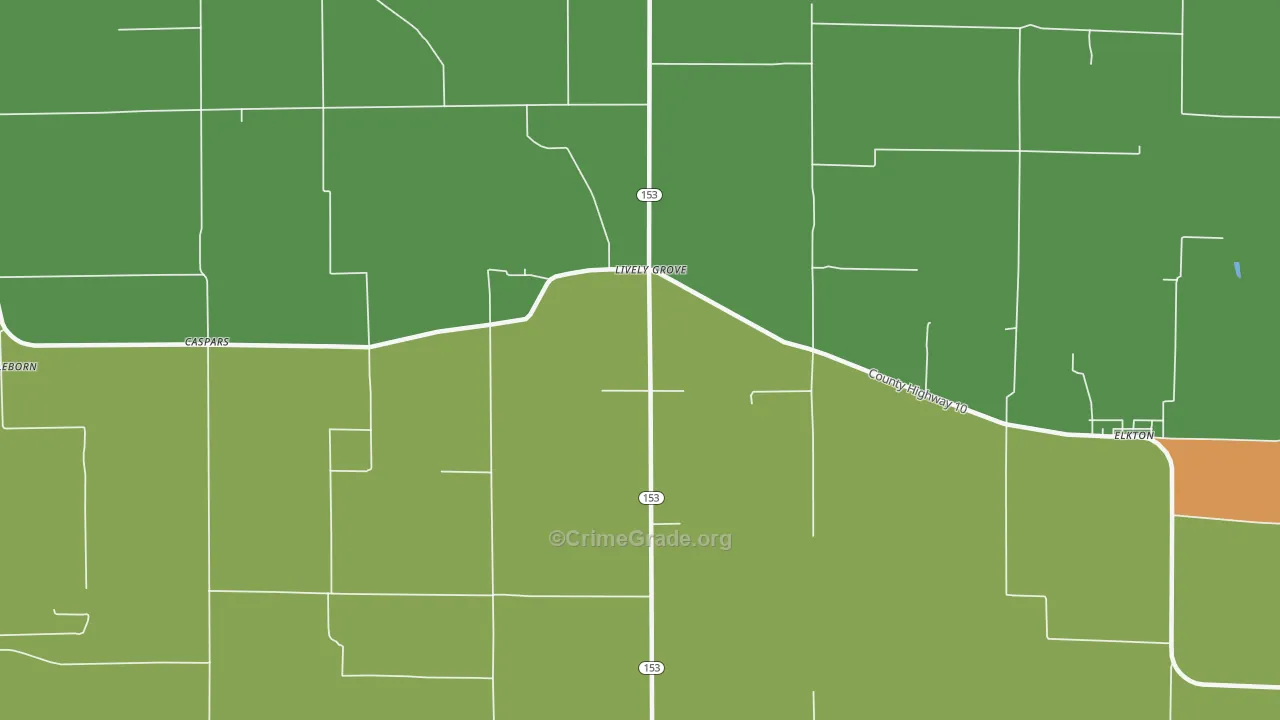 Lively Grove, IL Map of Assault Rates