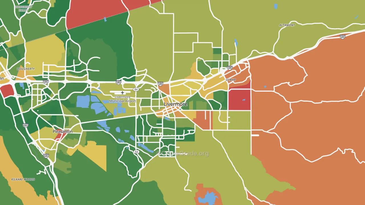 Livermore, CA Map of Assault Rates