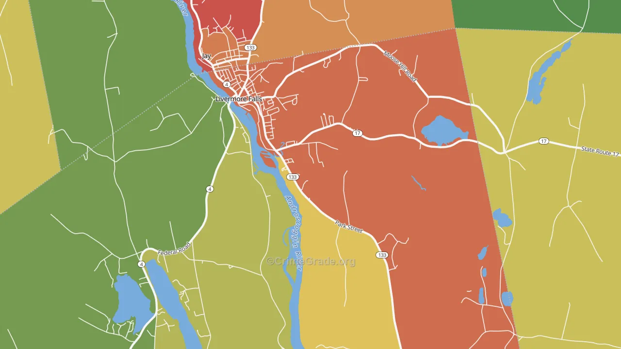 Livermore Falls, ME Map of Assault Rates