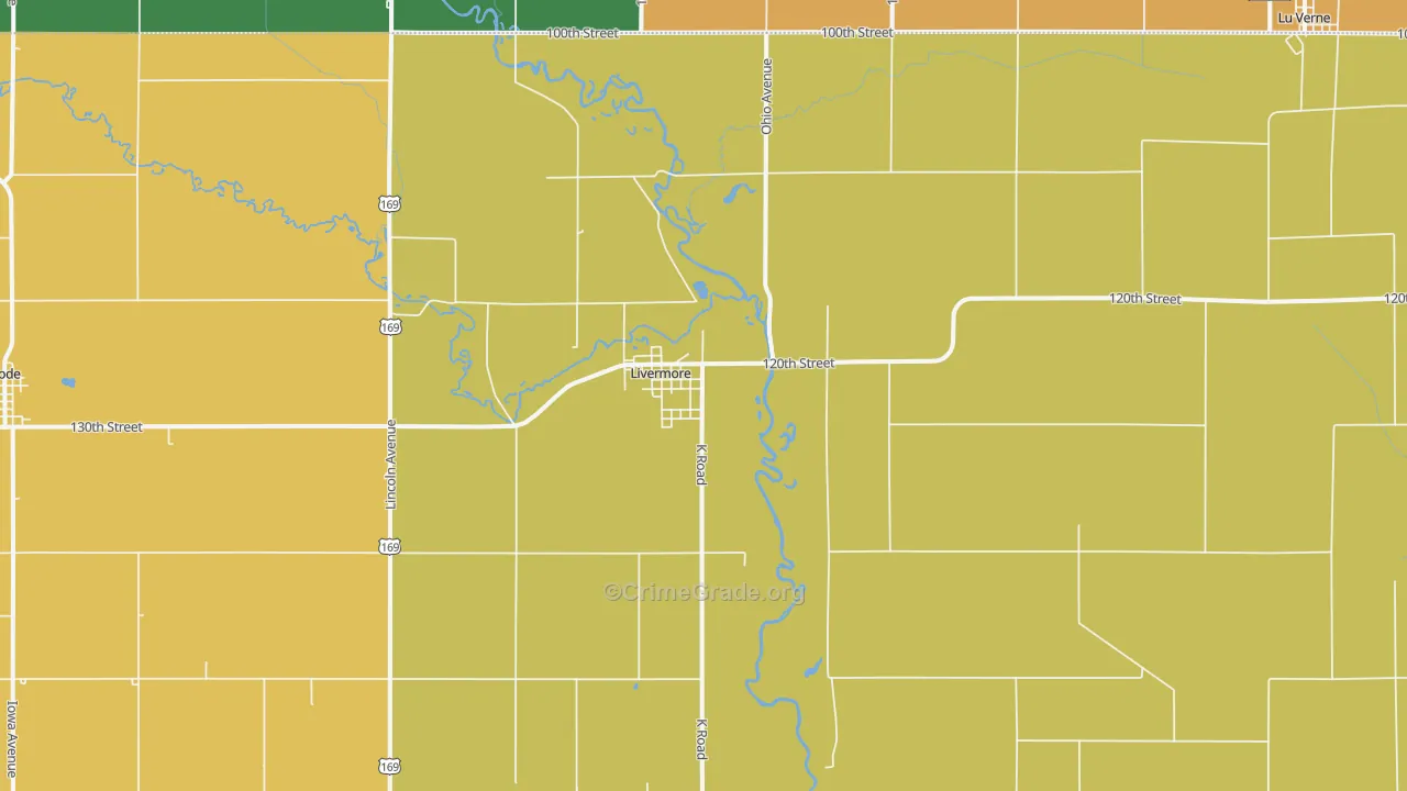 Livermore, IA Map of Assault Rates