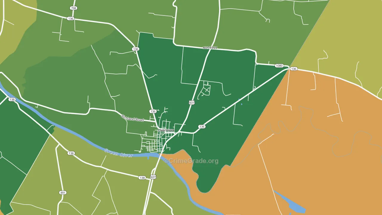 Livermore, KY Map of Assault Rates