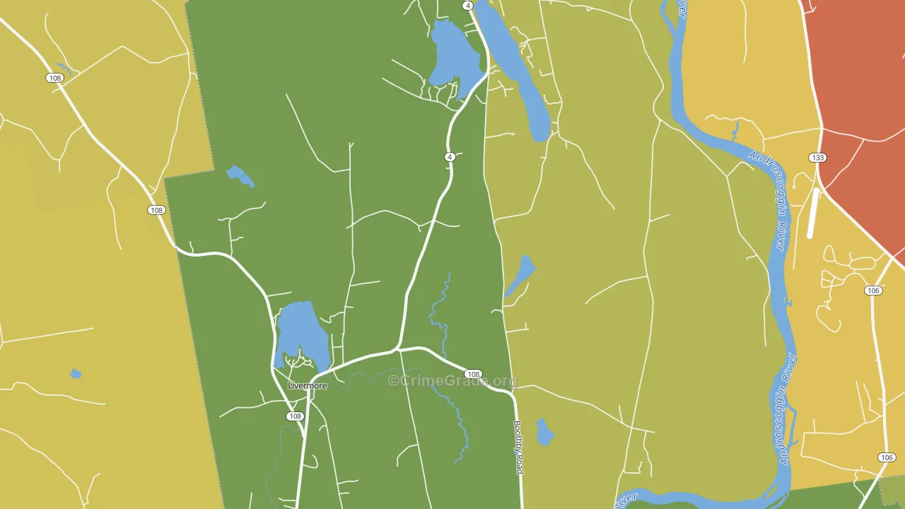 Livermore, ME Map of Assault Rates