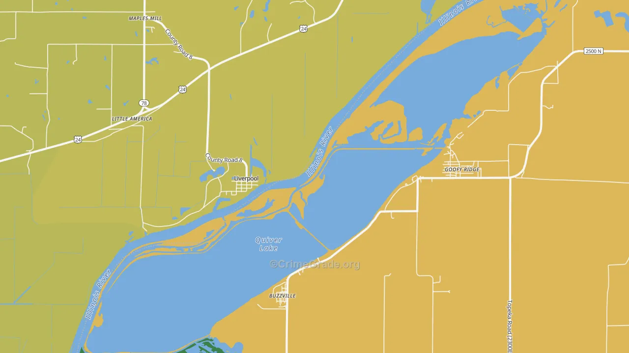 Liverpool, IL Map of Assault Rates