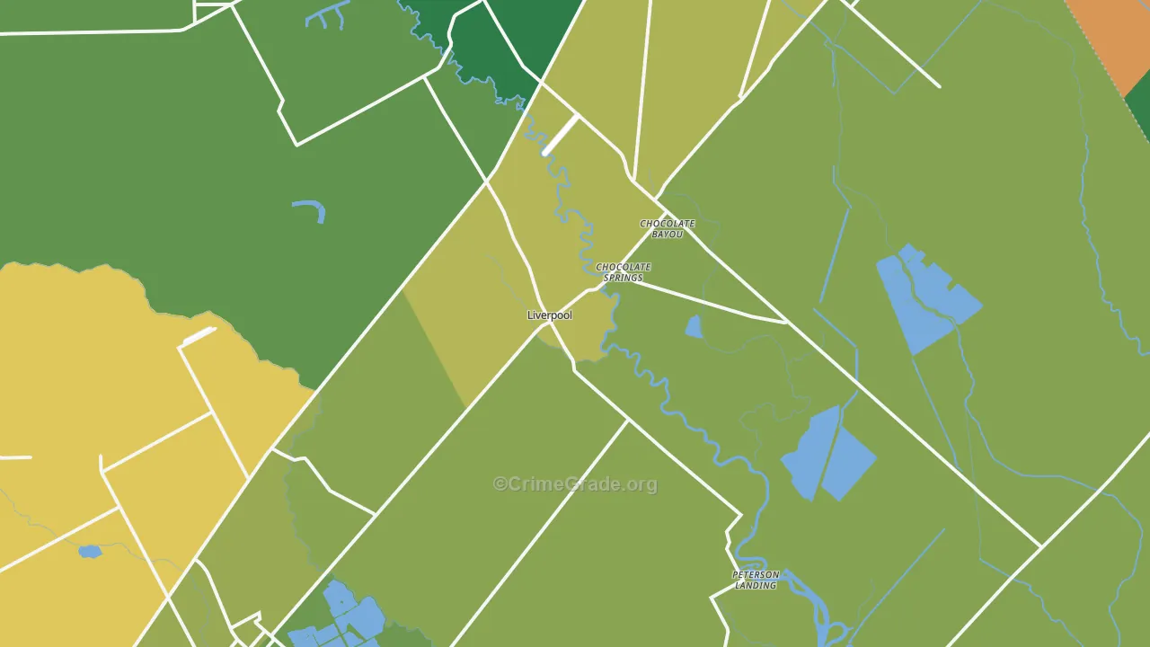 Liverpool, TX Map of Assault Rates