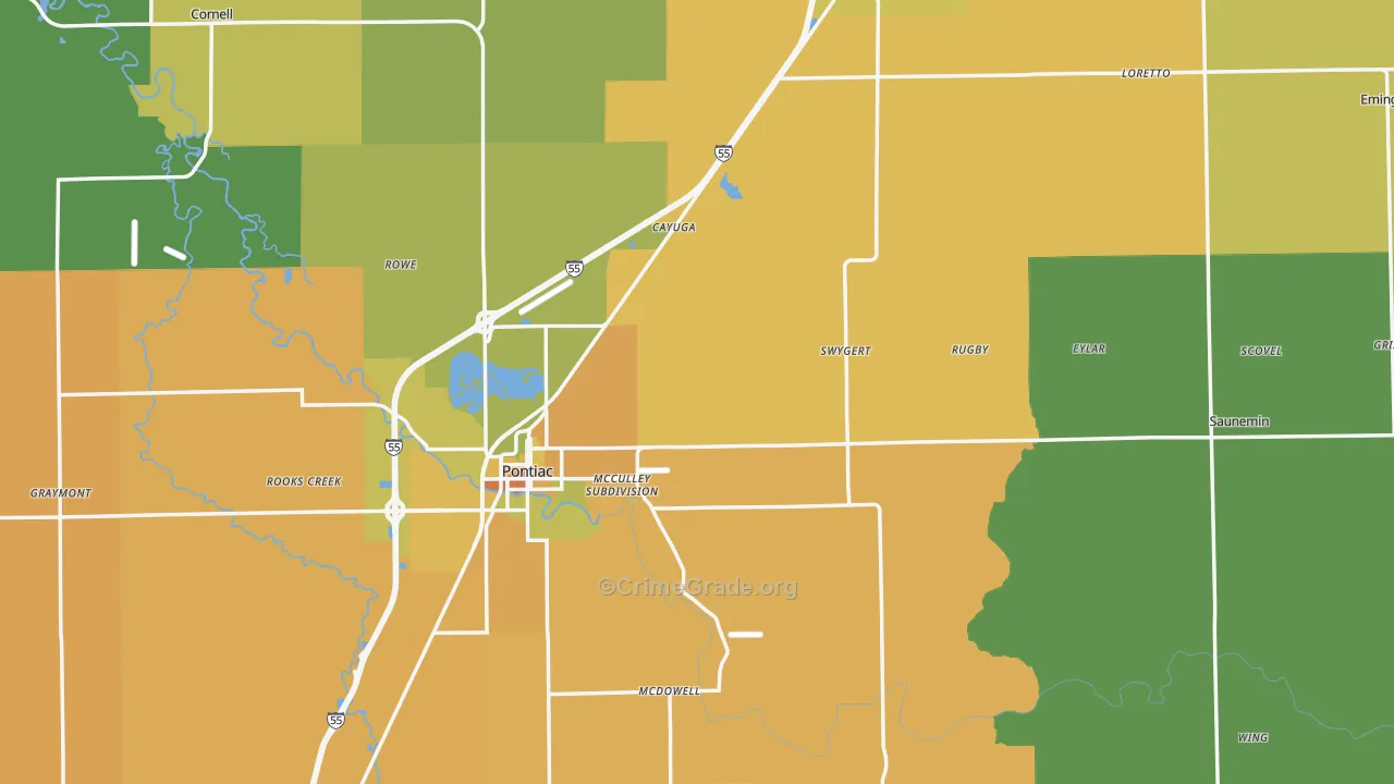 Livingston County, IL Map of Assault Rates