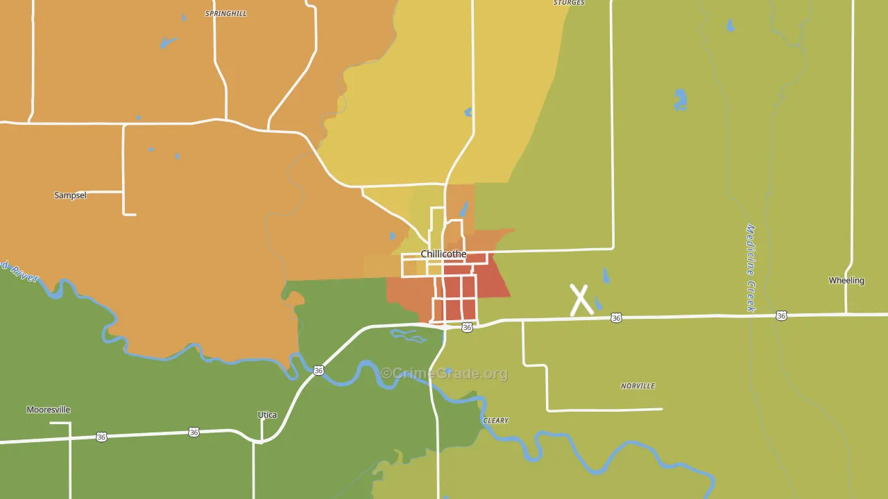 Livingston County, MO Map of Assault Rates